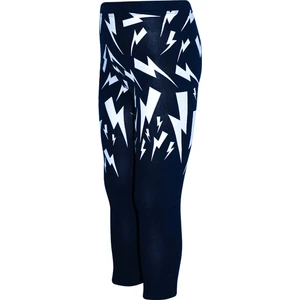 Koyu Lacivert Şimşek Baskılı Kız Çocuk Mevsimlik Tayt