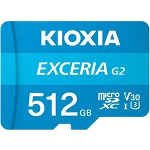 Kıoxıa 512GB Exceria G2 Micro Sdxc A1 Uhs1 V30 U3 4K Kayıt Hafıza Kartı (Sd ADAPTÖRLÜ)-LMEX2L512GG2