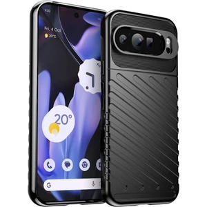 Google Pixel 9 Pro Xl ile Uyumlu Thunder Serisi Darbeye Dayanıklı Silikon Kılıf - Siyah AL3421