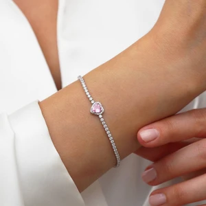 SS Selin Silver Pandora Kalp Model Pembe Taşlı Bileklik 925 Ayar Gümüş Bileklik