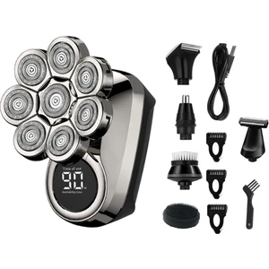 8 Bıçaklı Çok Elektrikli Tıraş Makinesi 6 In 1 Burun Kulak Saç Düzeltici Sakal Elektrikli Tıraş Makinesi Kel Erkekler Için LED Ekran (Yurt Dışından)