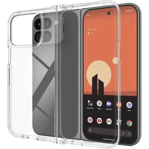 Google Pixel 9 Pro Fold ile Uyumlu Sert Kristal Kapaklı Kılıf Şeffaf- AL3157