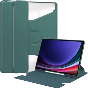 Digital Computer Home Samsung Galaxy Tab S10 Ultra Kılıf 360° Döner Stand Pu Deri+Akrilik Tablet Kılıfı (Klavyesiz)-Imsı  (Yurt Dışından)