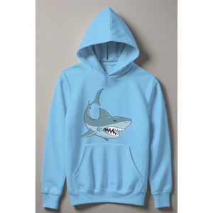 Köpekbalığı Baskılı Kapşonlu Çocuk Sweatshirt 12490