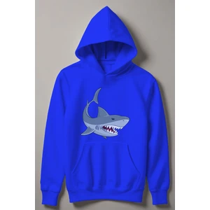 Köpekbalığı Baskılı Kapşonlu Çocuk Sweatshirt 12490