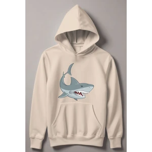 Köpekbalığı Baskılı Kapşonlu Çocuk Sweatshirt 12490