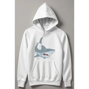 Köpekbalığı Baskılı Kapşonlu Çocuk Sweatshirt 12490