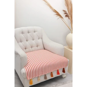 Aisha's Design Renkli Püsküllü Tekli Koltuk Örtüsü 75 x 90 cm