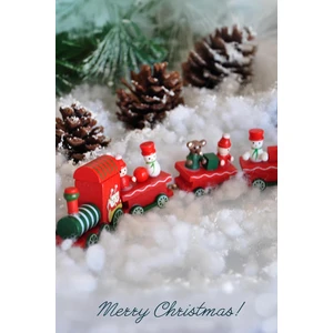 Yılbaşı Süsü Dekoratif Ahşap Noel Treni - Dekoratif ve  20 cm