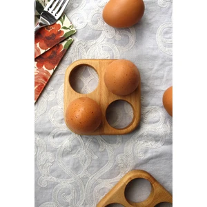 4 Lü Ahşap Yumurta Sunumluk Yumurtalık Sofra Sunumu Ahşap Sunumluk