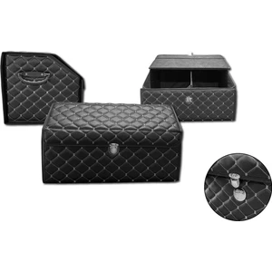 Kapitone Deri Oto Bagaj Düzenleyici - Gri