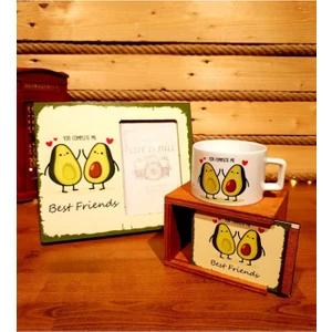 Best Friends Avokado Çerçeve ve Kupa Arkadaşa Hediye