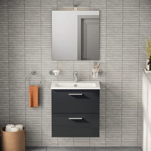 Mia 75102 Banyo Dolabı Seti Çekmeceli 60 cm Antrasit