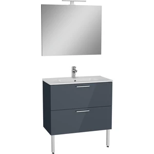 Mia 75077 Banyo Dolabı Seti Çekmeceli, Ayaklı, 80 cm, Antrasit