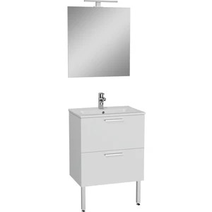 Mia 75071 Banyo Dolabı Seti Çekmeceli, Ayaklı, 60 cm, Parlak Beyaz