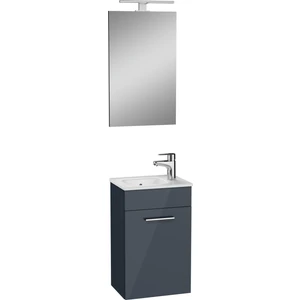 Mia 75065 Banyo Dolabı Seti, Kapaklı, 40 cm, Parlak Antrasit
