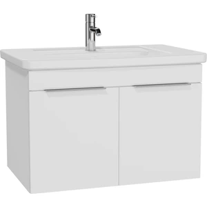 Quadrum 62542 Lavabo Dolabı, Kapaklı, 80 cm, Parlak Beyaz