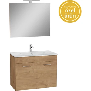 Ardea 67091  Banyo Dolabı Seti Kapaklı, 80 cm, Altın Meşe