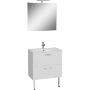 Mia 66100 Banyo Dolabı Seti Çekmeceli, Ayaklı, 70 cm, Parlak Beyaz