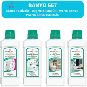 Banyo Set 4 Lü Paket Genel Temizlik - Duş ve Armatür - Wcbanyo - Pas Kireç Temizlik