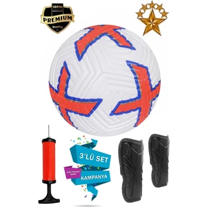 ALASTOR Orijinal Futbol Topu 3'lü Set Sert Dikişli Futbol Topu Zemin Halı Saha Çim Saha Futbol Topu Tekmelik (Dizlik) ve Pompa Dahil