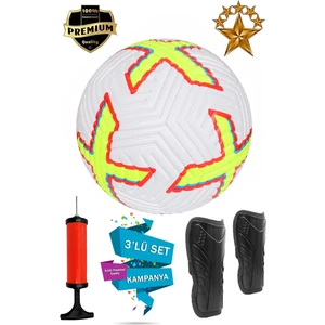 ALASTOR Orijinal Futbol Topu 3'lü Set Sert Dikişli Futbol Topu Zemin Halı Saha Çim Saha Futbol Topu Tekmelik (Dizlik) ve Pompa Dahildir.