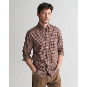 Erkek Bordo Regular Fit Düğmeli Yaka Logolu Gömlek 3240193.638