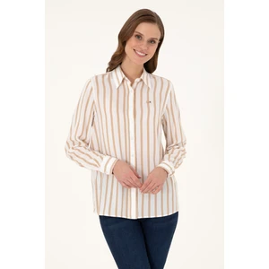 U.S. Polo Assn. Kadın Beyaz Gömlek Desenli 50297122-VR013