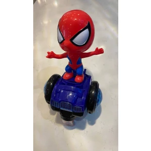 Sesli ve Işıklı Gezen Örümcek Adam Pilli Otomatik Dönen Eğlenceli Spider Man