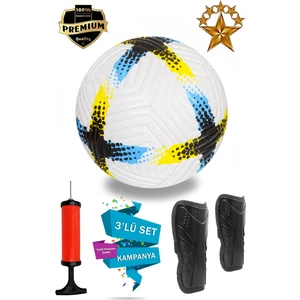 ALASTOR Profesyonel Futbol Topu 3'lü Set Dikişli Futbol Topu Sert Zemin Halı Saha Futbol Topu Tekmelik(Dizlik) ve Pompa Dahildir.