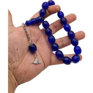 Han Ticarethane Lacivert Renk 17 Taneli Maskot Toz Kehribar Tesbih