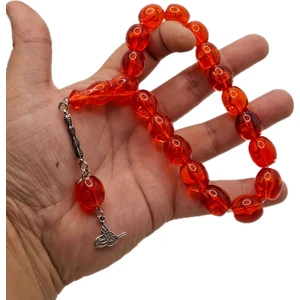 Han Ticarethane Kırmızı Renk 17 Taneli Maskot Toz Kehribar Tesbih