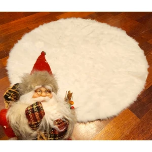 Yılbaşı Ağacı Halısı Kar Beyazı Peluş