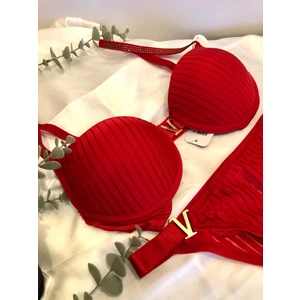 V Detaylı Push Up Dolgulu Sütyen Takımı