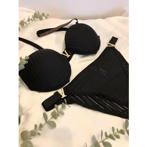 V Detaylı Push Up Dolgulu Sütyen Takımı (Yılbaşı)