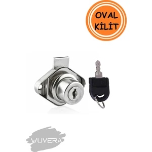 Oval Çekmece Kilidi Kapak Dolap Posta Kutusu Kilit 2 Anahtarlı