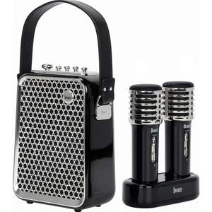 Songbird-Hq Siyah Çift Karaoke Mikrofonlu Bluetooth Hoparlör