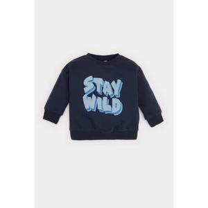 Erkek Bebek Bisiklet Yaka Baskılı Sweatshirt D1266A524WN