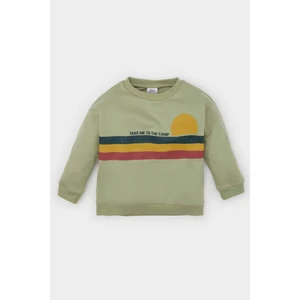 Erkek Bebek Bisiklet Yaka Doğa Baskılı İçi Yumuşak Tüylü Sweatshirt D1262A524AU