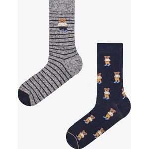 Erkek Bear 2li Açık Gri Soket Çorap