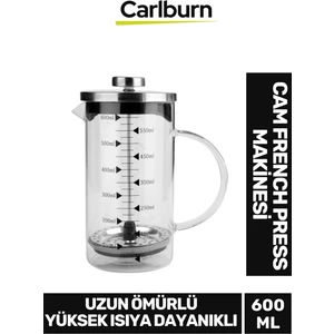 Özel Üretim Isıyı Uzun Süre Koruyan Süzgeçli Bitki Çayı Demliği Filtre Kahve French Press 600 ml