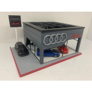 Tech Trade Audi Diecast Showroom Garaj Diorama 1:64 Ölçek