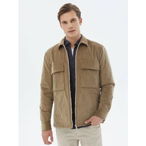 Vizon Regular Fit Dokuma Kadife Pamuk Karışımlı Overshırt