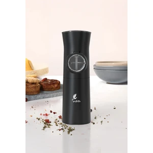 Gangnam Pilli Yerçekimli Tuz Karabiber Değirmeni Otomatik Baharat Öğütücü Tekli Siyah