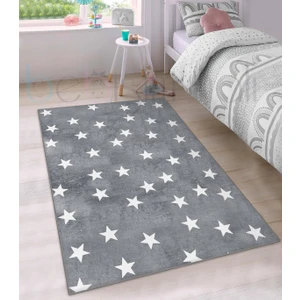 Bebişim Halı Yıldız Gri Desenli Çocuk Odası Halısı