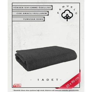 %100 Pamuk Havlu Yüz ve Fitness Havlu Seti Gri- Hassas Ciltlere Özel 1 Adet