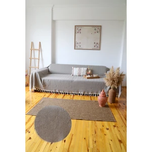 Koza Mix Kolları Örten Koltuk Örtüsü 180X300 Battal Boy Kahve