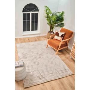 Konfor Halı Mazza 7002 Bej Yumuşak Dokulu Modern Salon Mutfak Koridor Halısı Tozumaz Makine Halısı 160x230