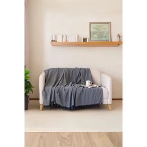 Koza Mix Antrasit-Gri  Koltuk Örtüsü Balıksırtı Desenli  180 x 220 cm Çift Yönlü