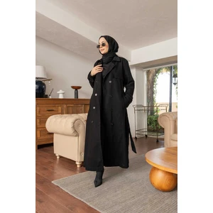 6458-ALLERLI Denim Trençkot Siyah
